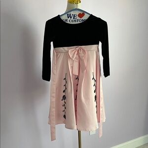 Elegant Pink and Black Kids Formal Dress